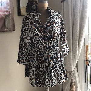 Leopard lined jacket/raincoat NWT Size M